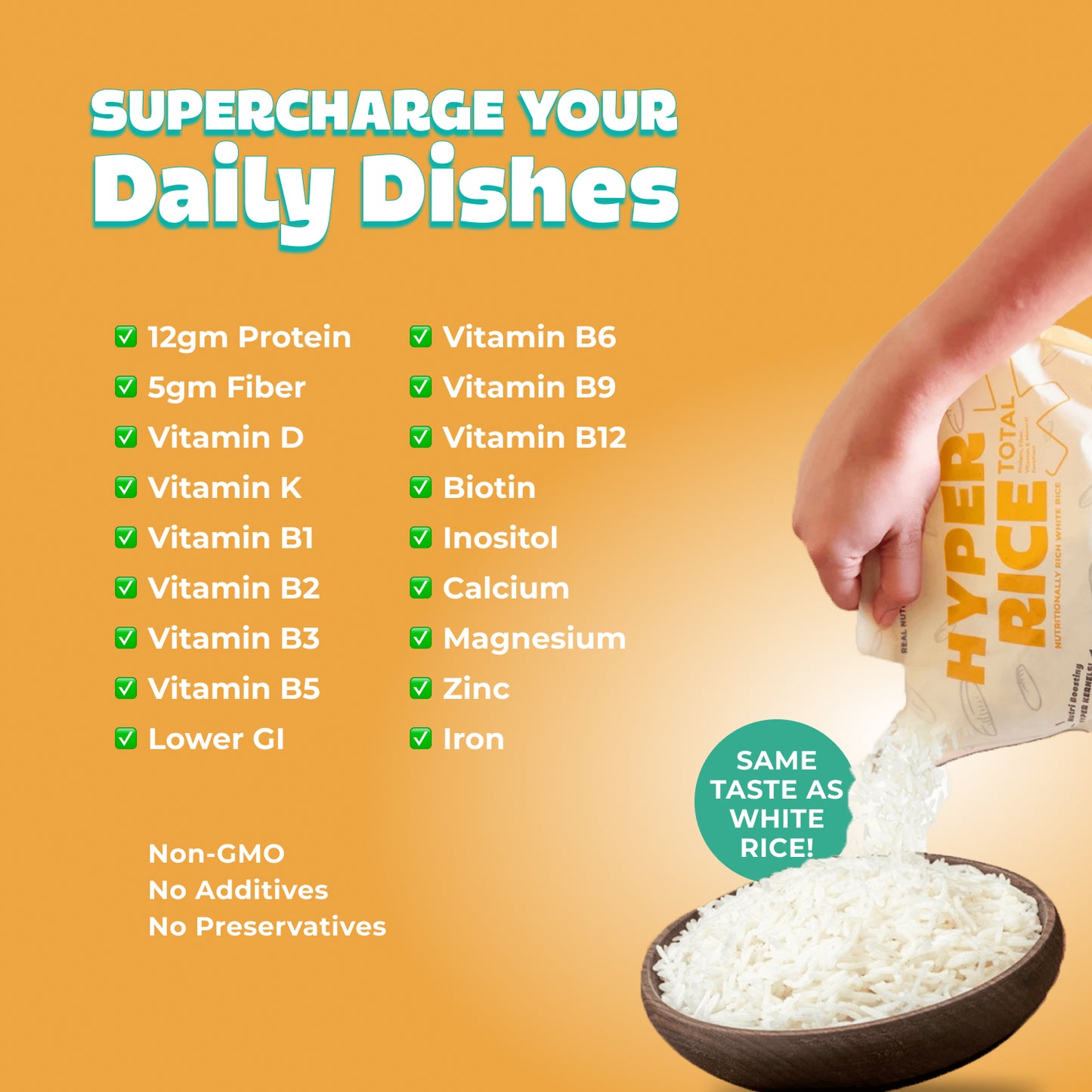 RealNutriCo Hyper Rice Total - 24gm High Protein White Rice Alternative