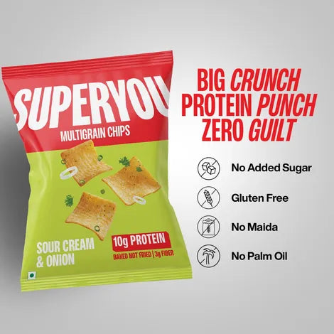 SuperYou Multigrain Sour Cream & Onion Chips - Pack of 2