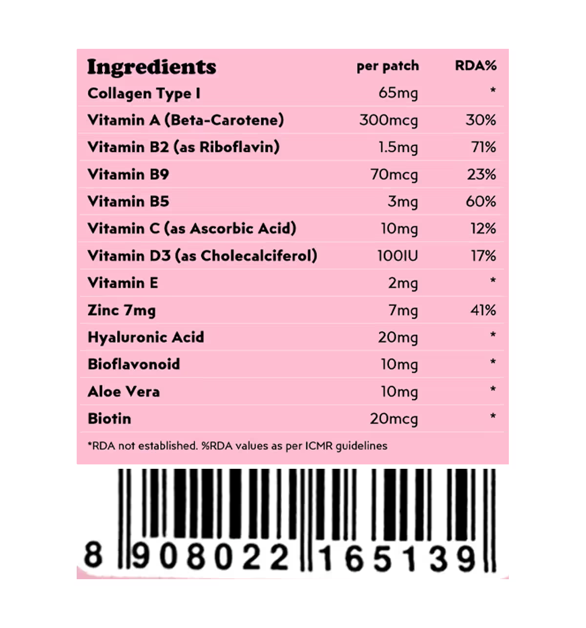 Patch Up Glow Up Patches For Hair | Skin | Nails - Health With Biotin And Collagen Type - 1 pack[12 units]]